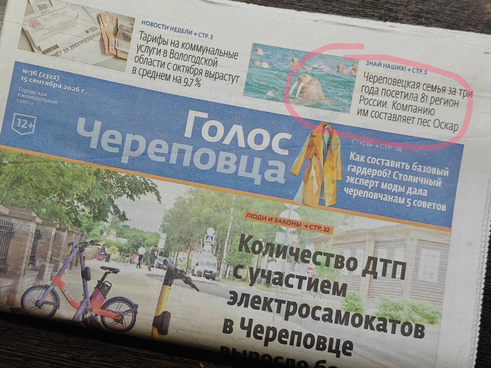 Газета Голос Череповца №36 (2322) от 15 сентября 2026 г.